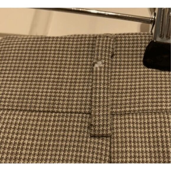 NAUTICA SIZE 34W BEIGE CHECKED MARINA UNHEMMED PANTS *NEW, READ* - Picture 6 of 8